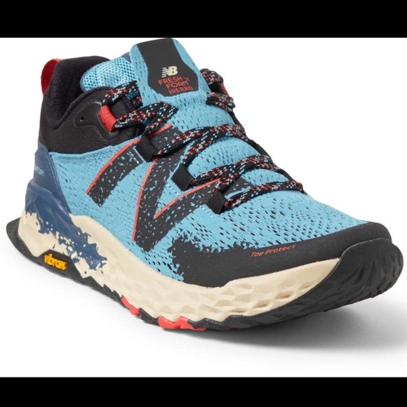 New Balance Fresh Foam Hierro v5 Blue Cream Red Running Shoe Vibram Soul size 5 - Picture 14 of 15